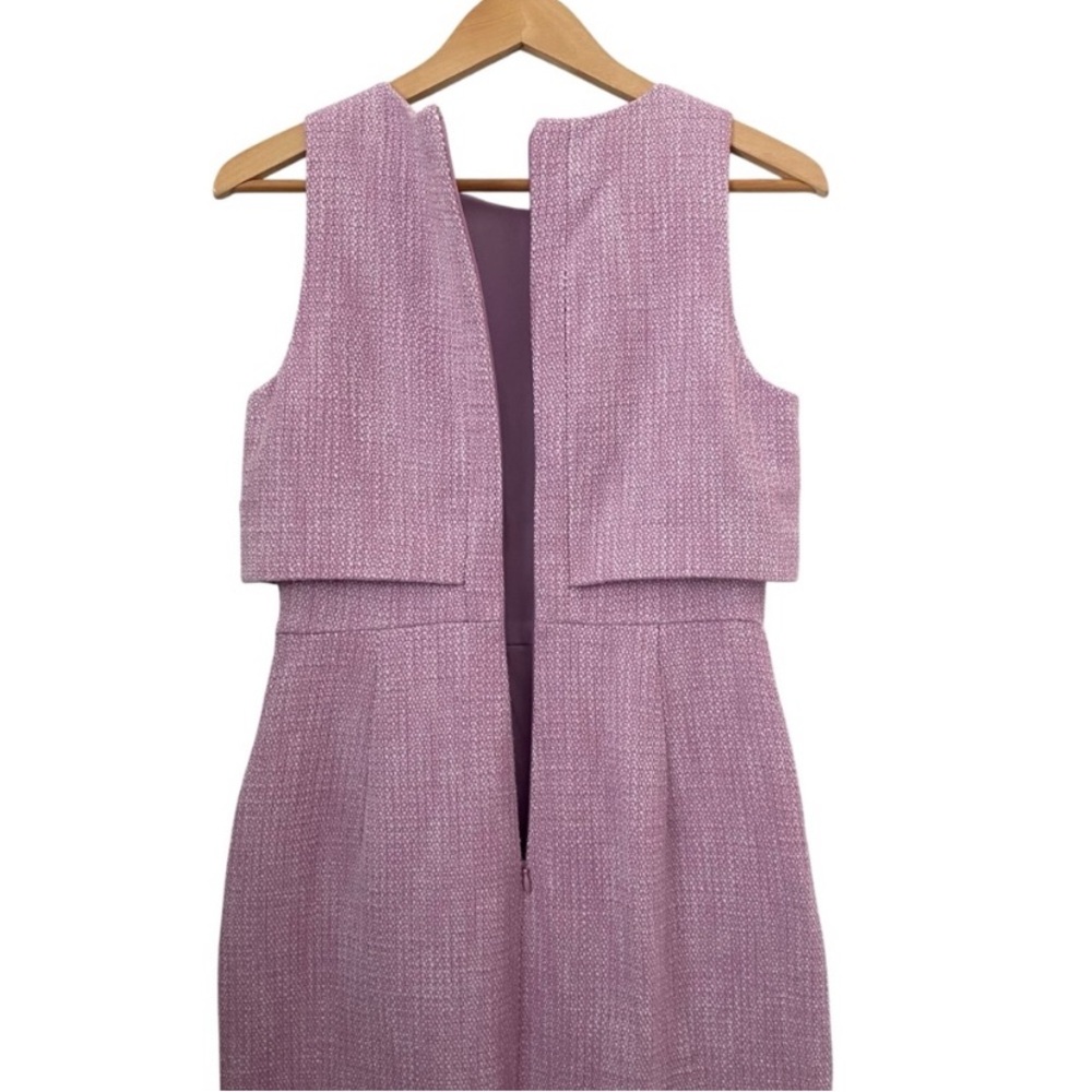 Crew "Going Places" Lavender Knee-length Cotton Tweed Textured Dress 4 - Picture 6 of 11